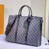 M45265 Black Floral, Aged Floral, Black Checkered | Sac Plat Horizontal Zippé Briefcase