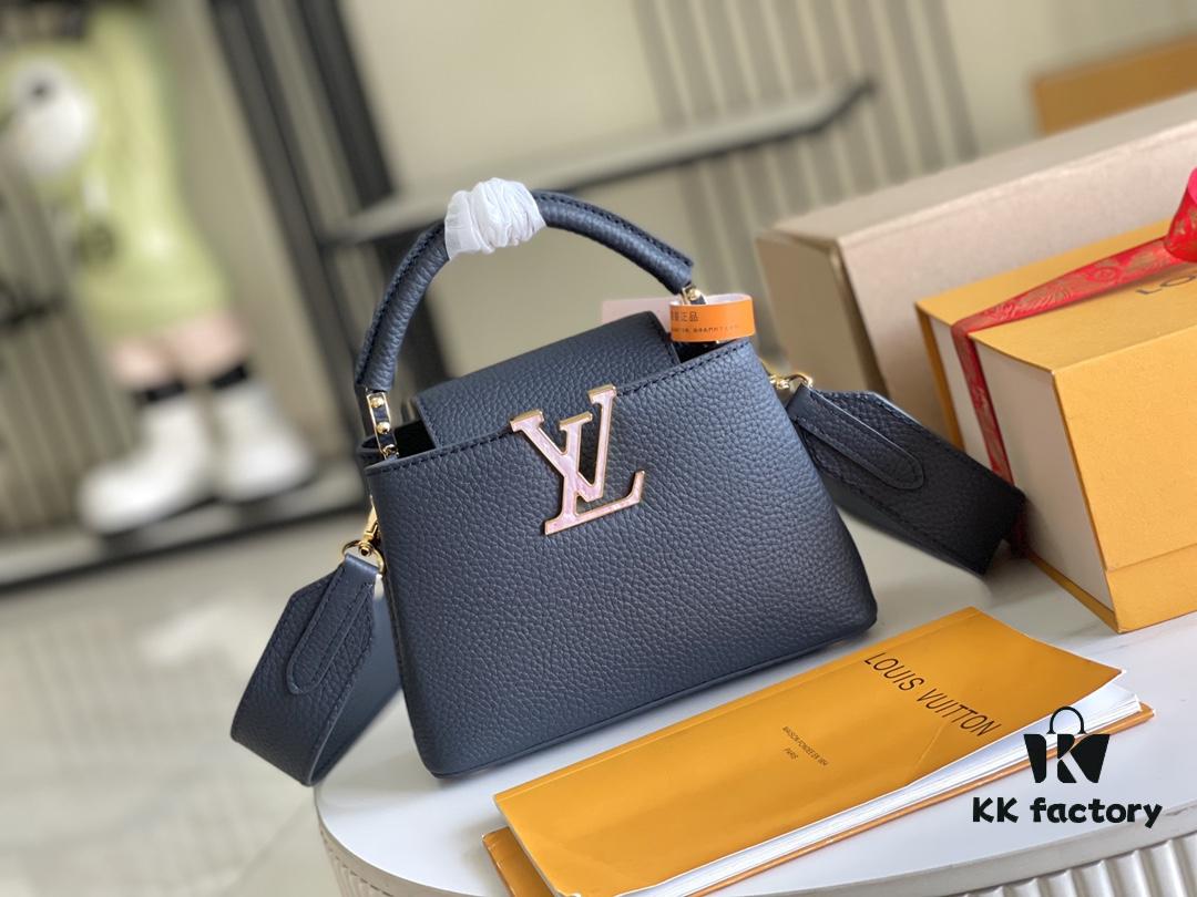 Luxury Full Set Packaging 【Premium Original Leather M21150💋M58718 Deep Blue Shell Button】