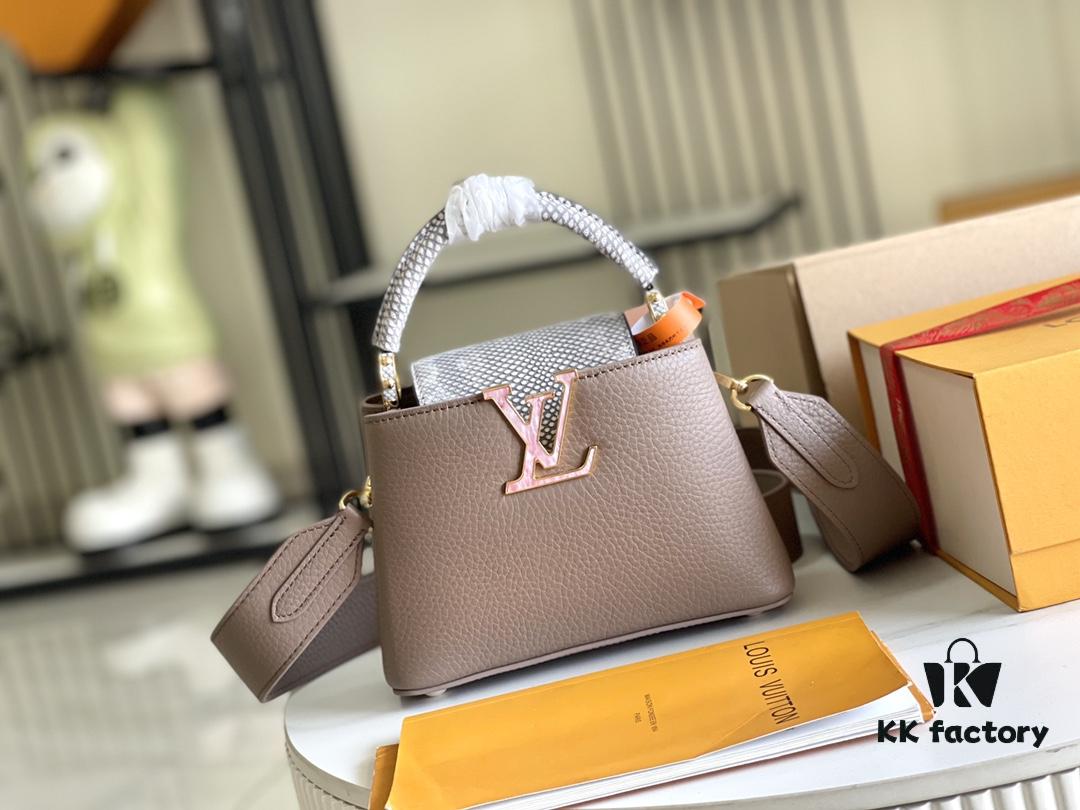 6930688d6e68136f4d9a4bd7 Top Grade Full Set Packaging 【Premium Original Factory Leather M21166💋 M21165 Elephant Grey with Exotic Sand Python Shell Closure】