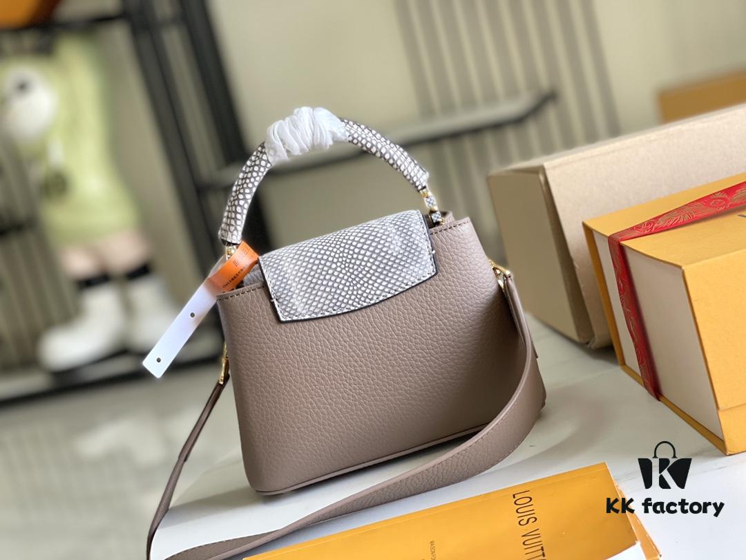 6930688e6e68136f4d9a4bd8 Top Grade Full Set Packaging 【Premium Original Factory Leather M21166💋 M21165 Elephant Grey with Exotic Sand Python Shell Closure】