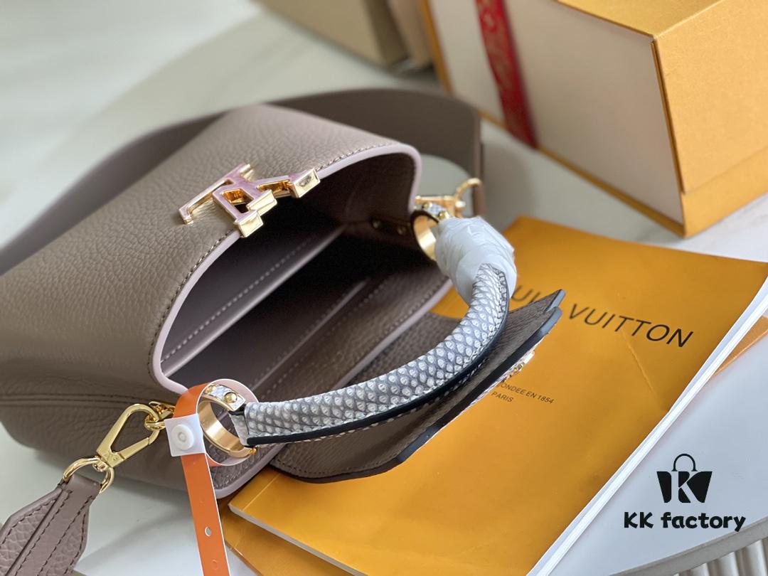 693068906e68136f4d9a4bdc Top Grade Full Set Packaging 【Premium Original Factory Leather M21166💋 M21165 Elephant Grey with Exotic Sand Python Shell Closure】