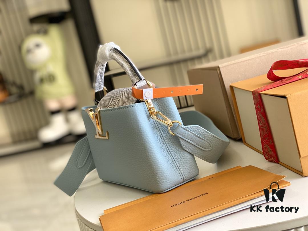 6930689f6e68136f4d9a4bf0 Top Grade Full Set Packaging 【Premium Original Factory Leather 💋 M21166, M21165 Misty Blue with Exotic Sand Python Shell Closure】