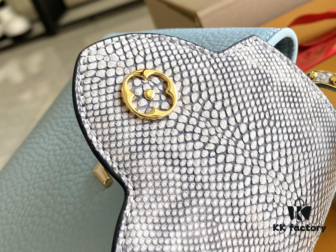 693068a26e68136f4d9a4bf5 Top Grade Full Set Packaging 【Premium Original Factory Leather 💋 M21166, M21165 Misty Blue with Exotic Sand Python Shell Closure】