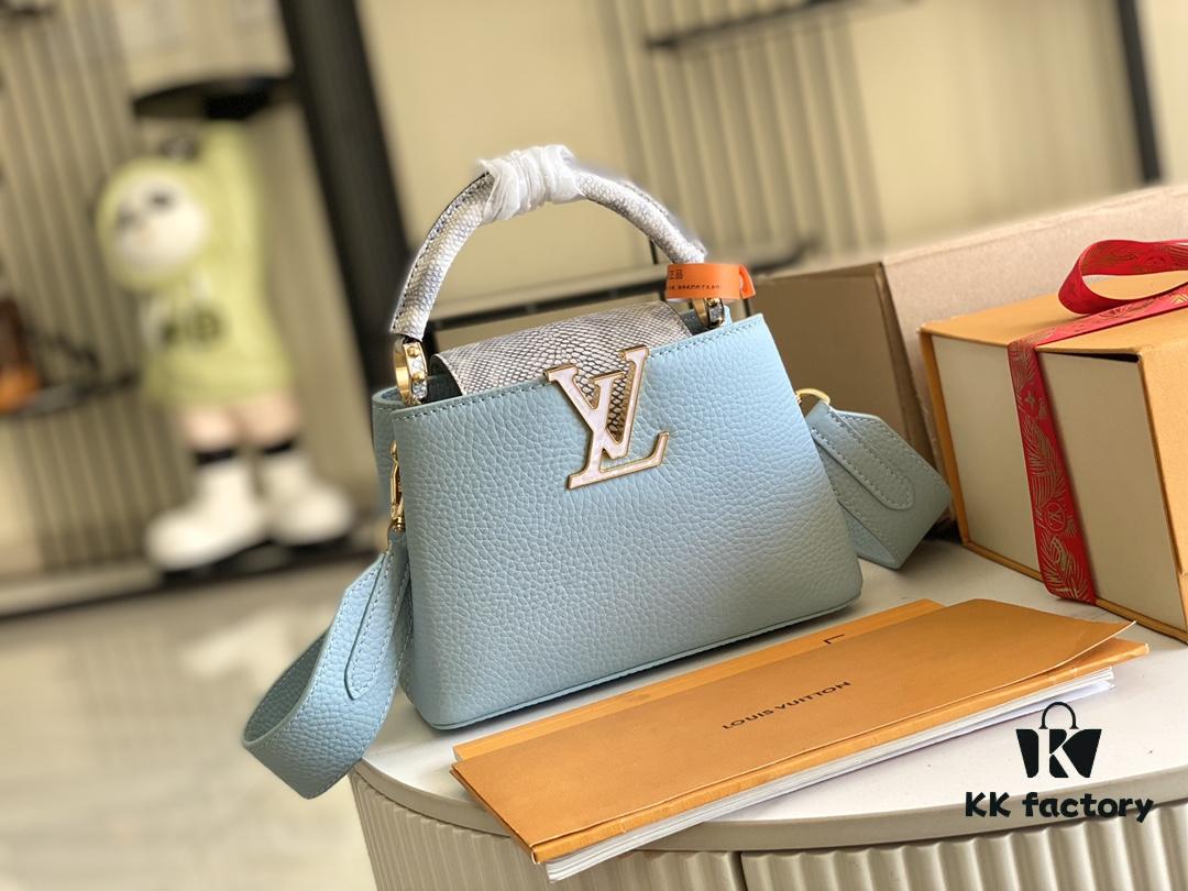 693068ae6e68136f4d9a4c06 Top Grade Full Set Packaging 【Premium Original Factory Leather 💋 M21166, M21165 Misty Blue with Exotic Sand Python Shell Closure】