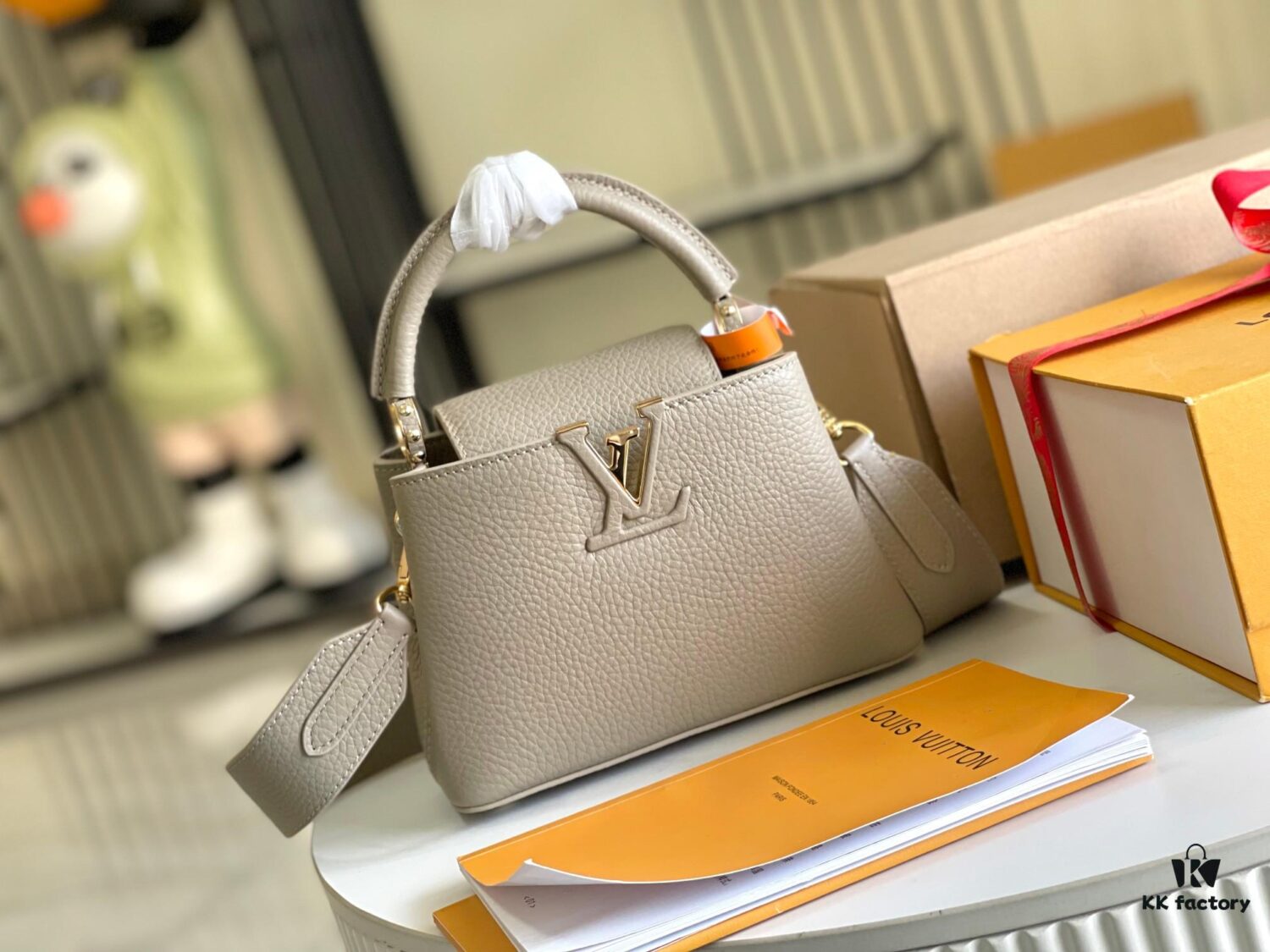 Top-Grade Original Leather New Version [Premium Original Leather M94429 💋 M59433 Elephant Gray with Gold Clasp]