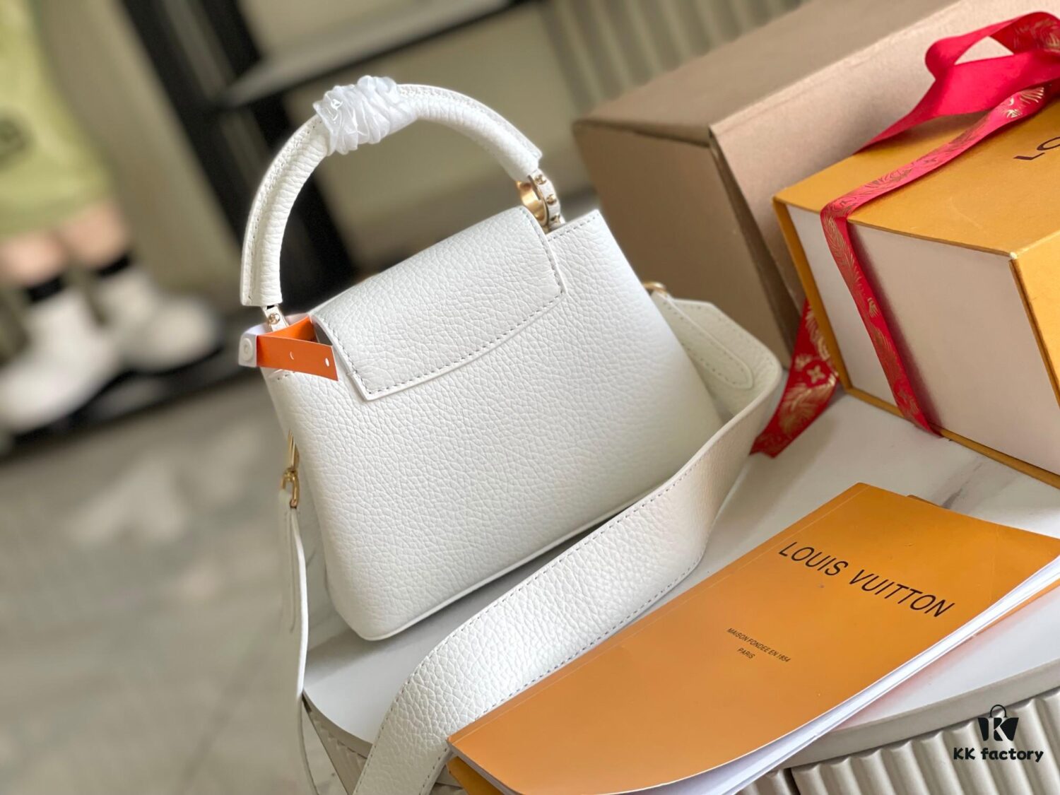 Top Grade Full Set Packaging New Version [Top Quality Original Leather M23456💋 M59433 White Gold Buckle]