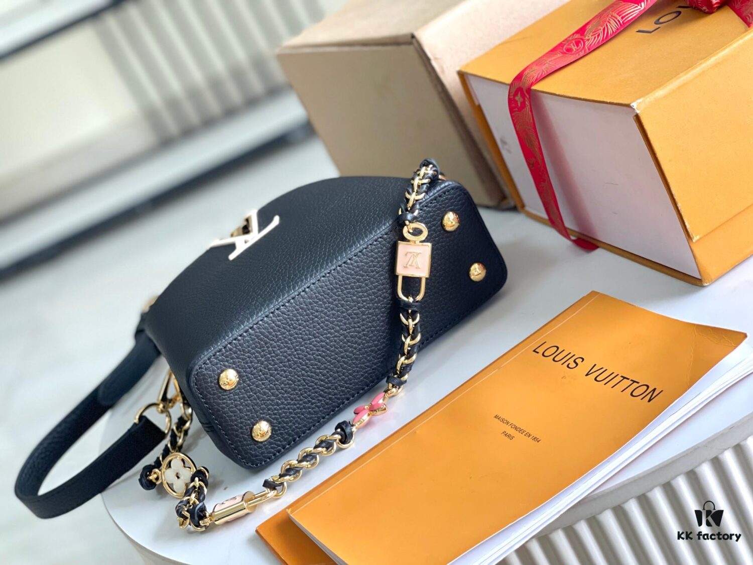 693069026e68136f4d9a4c8b Top Grade Full Set Packaging 【Top Grade Original Factory Leather M23950💋 M23951 Black with White Gold Upgraded Hardware】【Capucines Mini Handbag】