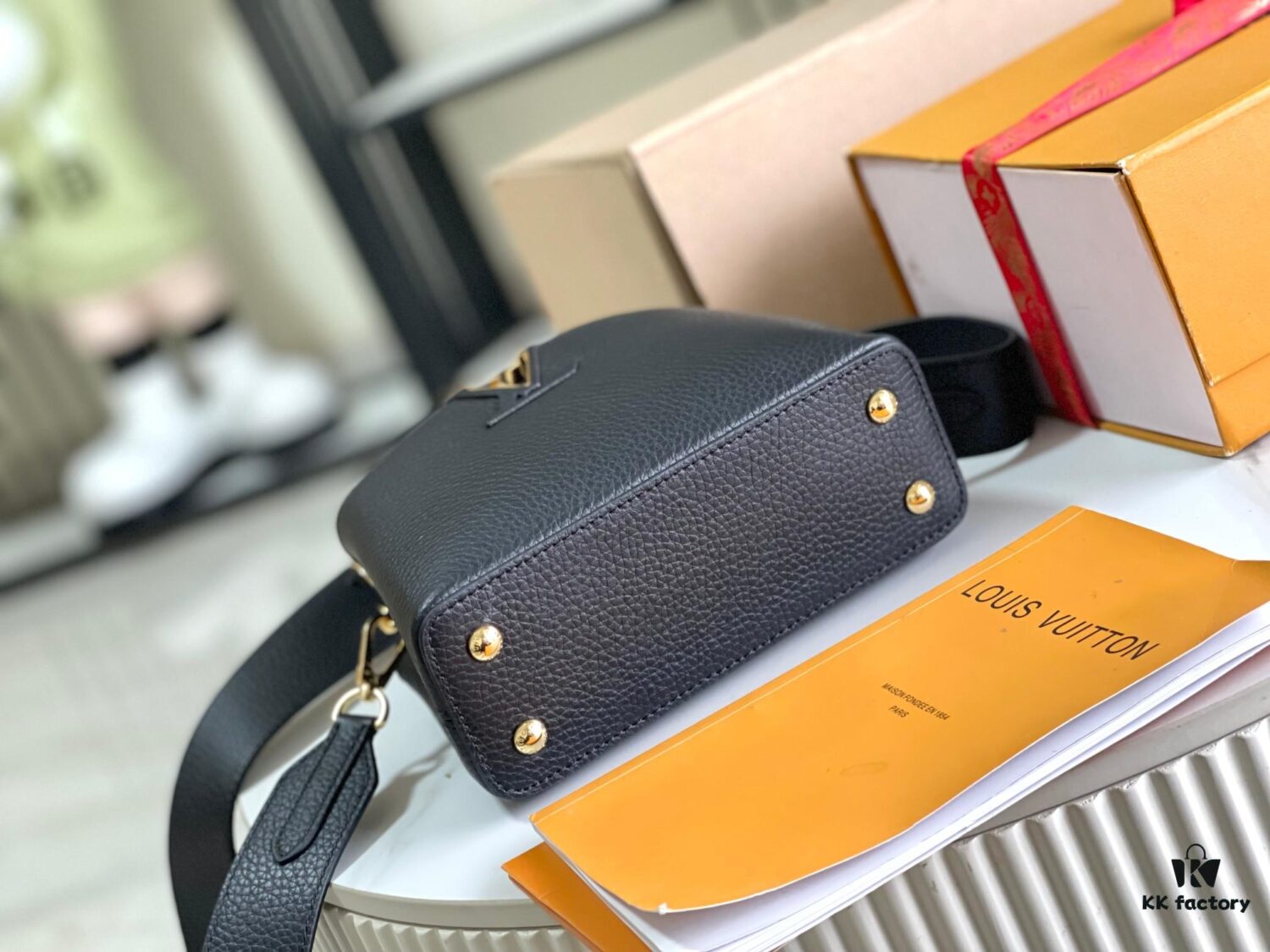 6930690a6e68136f4d9a4c97 Top-Grade Complete Set Packaging 【Premium Original Leather M48863 💋 M59433 Black with Gold Clasp】