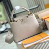 693069176e68136f4d9a4cac Top Grade Full Set Packaging 【Premium Original Factory Leather M24567💋 M23331 Elephant Gray Upgraded Hardware】 Capucines Small Handbag