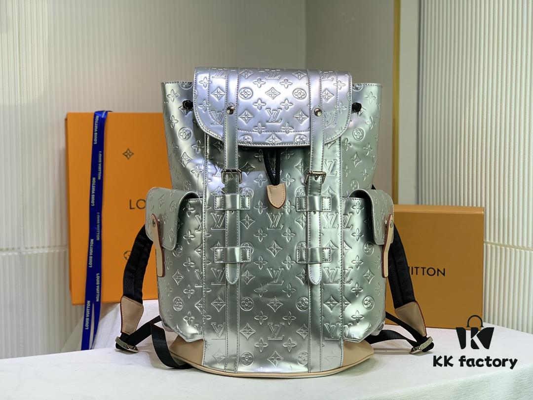 6930694a6e68136f4d9a4d0c M58756 M41379 Silver Shiny Christopher Small Backpack