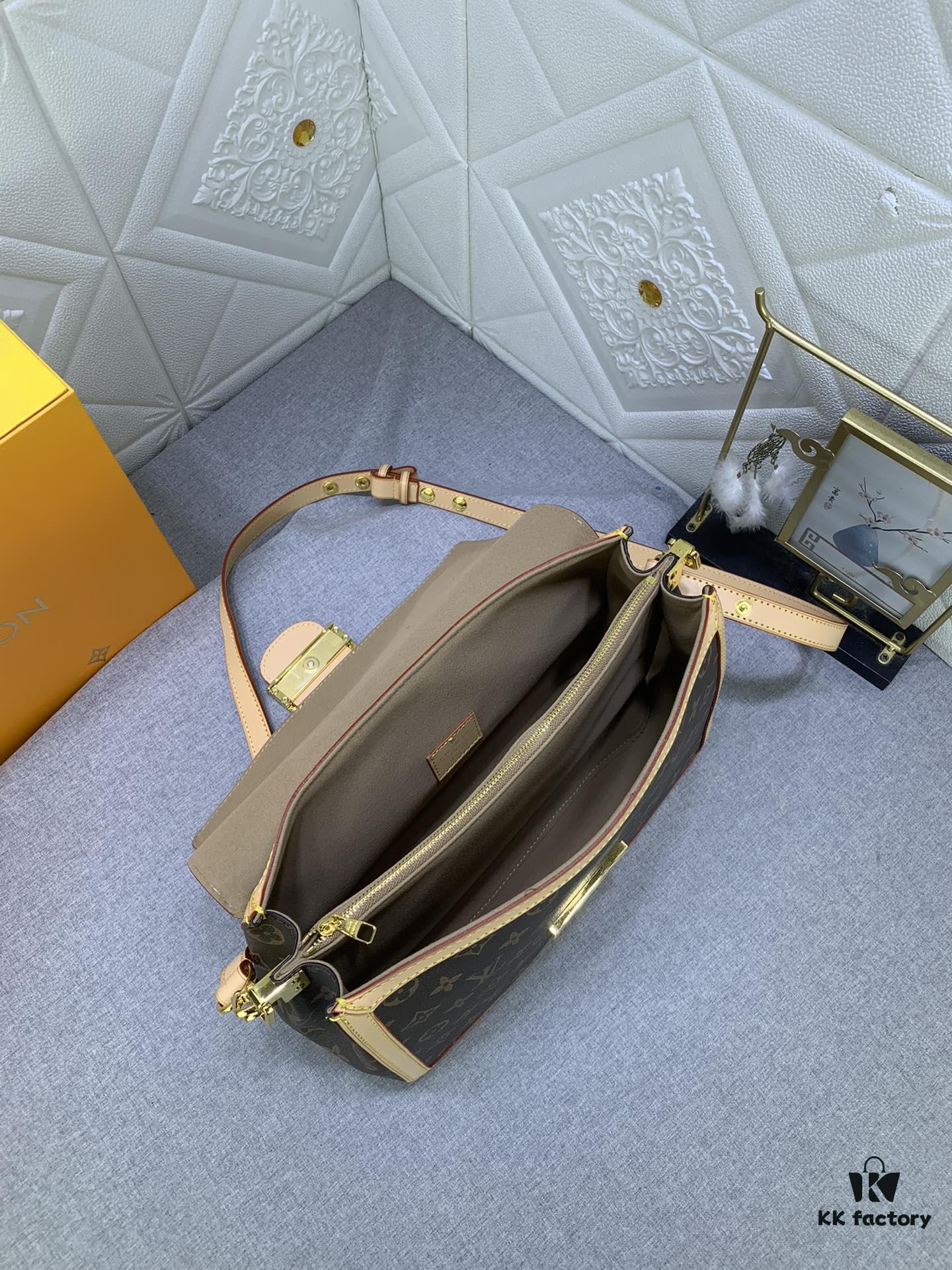 693069946e68136f4d9a4dab Upgraded Original M47149 Monogram Dauphine Soft Large Tote Bag