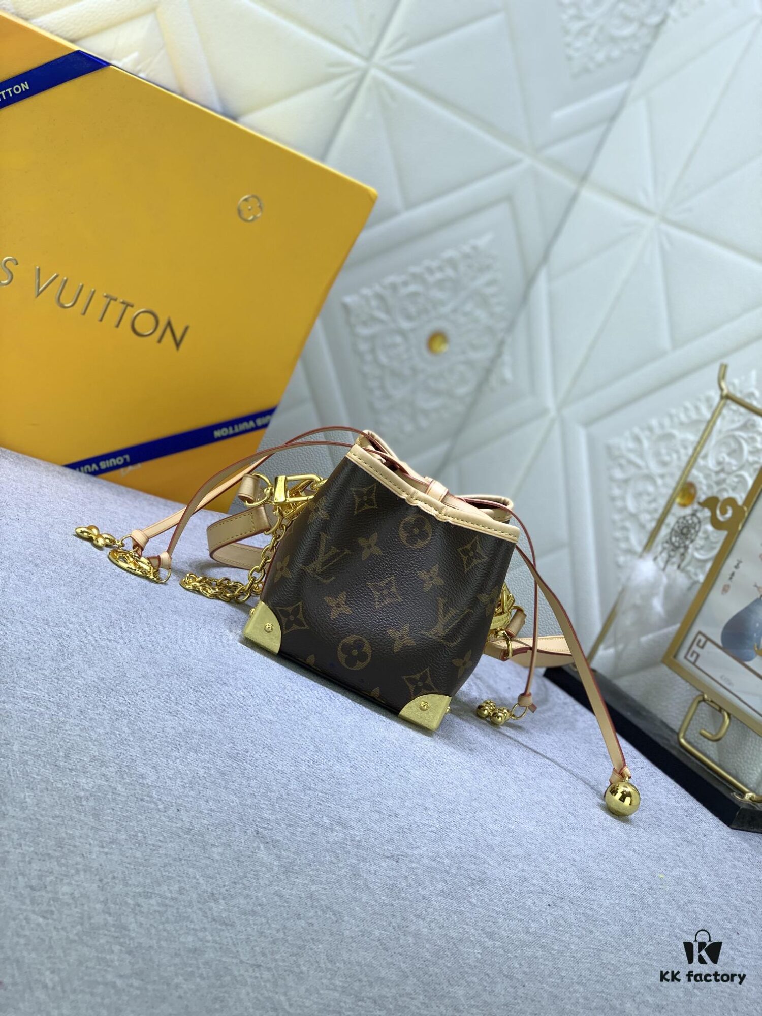 693069b26e68136f4d9a4dd3 Upgraded Original M83227 White Color M82885 Mini Bucket Bag 'Shumai Bag' Collection Online Only Handbag M82885 Yellow Flower (Shumai Bag)