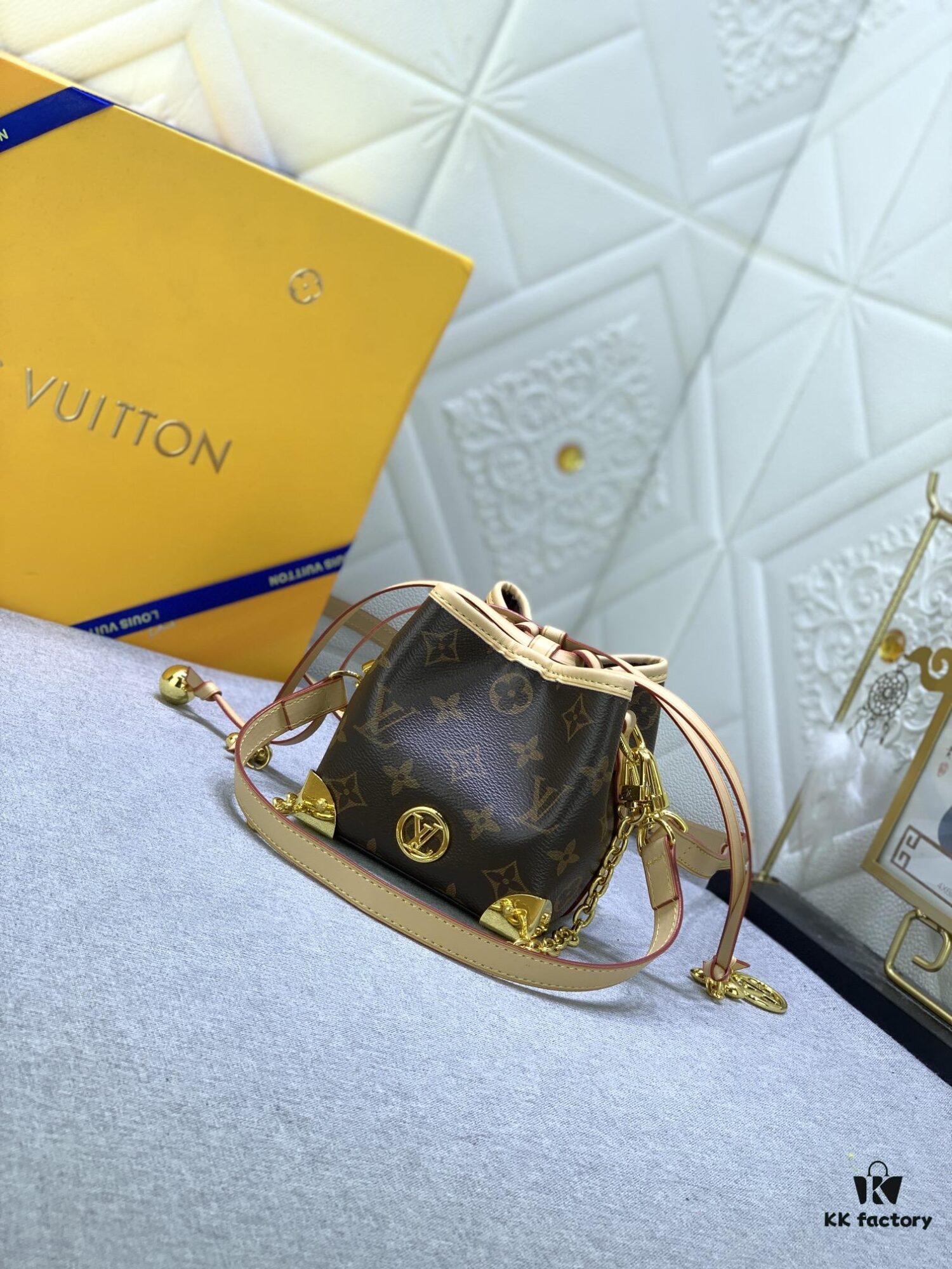 693069b36e68136f4d9a4dd8 Upgraded Original M83227 White Color M82885 Mini Bucket Bag 'Shumai Bag' Collection Online Only Handbag M82885 Yellow Flower (Shumai Bag)