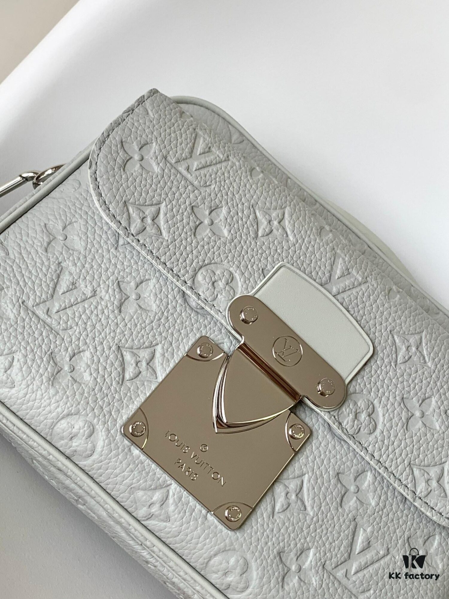 693069d96e68136f4d9a4e0b Top Quality Original Copy New Arrival M23152 Gray Full Leather Embossed Messenger Bag Series - This S Lock Messenger Bag Crafted from Soft Taurillon Leather in Elegant Black with the Brand's Iconic Monogram Embossing
