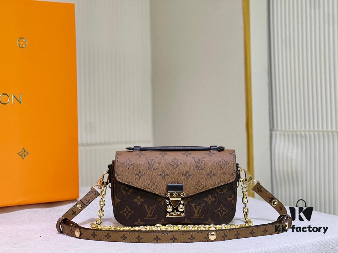 Quality Upgrade [Exclusive Real-shot M46279 Damier, Yellow Flower] LV Sling Bag Mini East West Métis Handbag