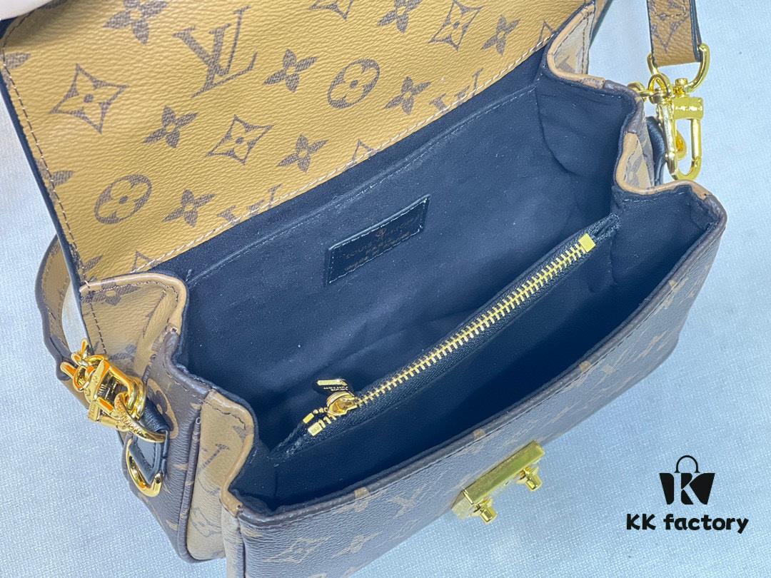 Quality Upgrade [Exclusive Real-shot M46279 Damier, Yellow Flower] LV Sling Bag Mini East West Métis Handbag