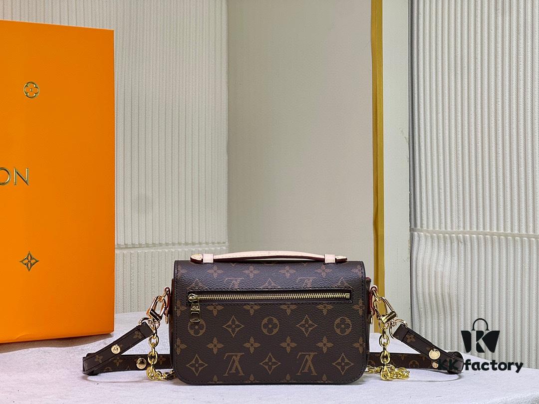 Quality Upgrade [Exclusive Real Shot M46279 Monogram, Yellow Flower] LV Sling Bag Mini East West Métis Handbag