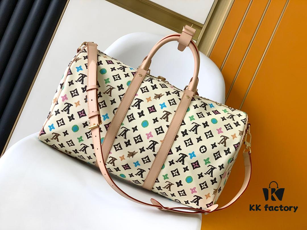 M24901 Black M24233 White Year's Hottest LV X YK Keepall 50 Combines Classic Design with Iconic Details