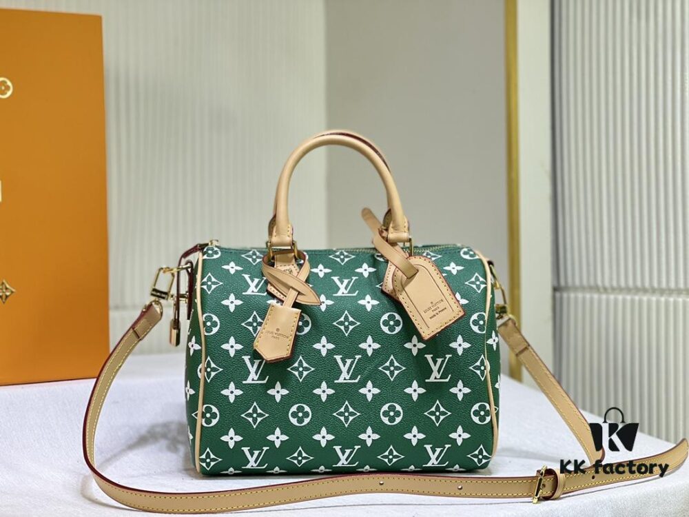69306a306e68136f4d9a4eb9 New LV 2024 Spring/Summer Non-Dong Design Speedy Safety Lock, Polished Heavy Carving, Metal Luggage Tag, Key Fob with Dove Engraving, Italian Imported Color-Changing Calfskin Trim, Adjustable Shoulder Strap Lock