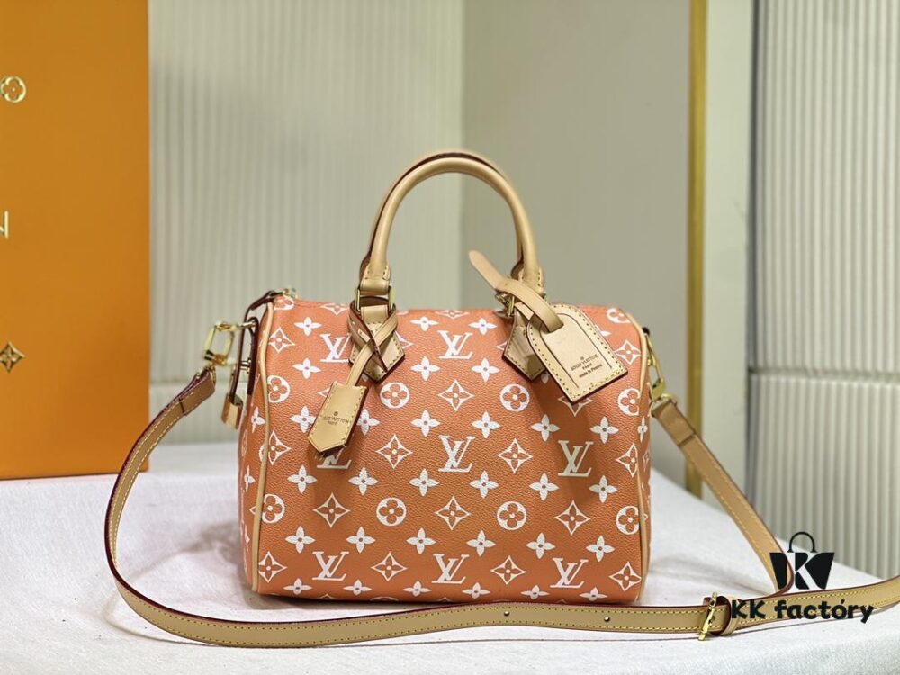 69306a3e6e68136f4d9a4ed8 New LV 2024 Spring/Summer Non-Dong Design Speedy Safety Lock, Polished Heavy Carving, Metal Luggage Tag, Key Charm with Dove Engraving, Italian Imported Color-Changing Calfskin Trim, Adjustable Shoulder Strap Lock