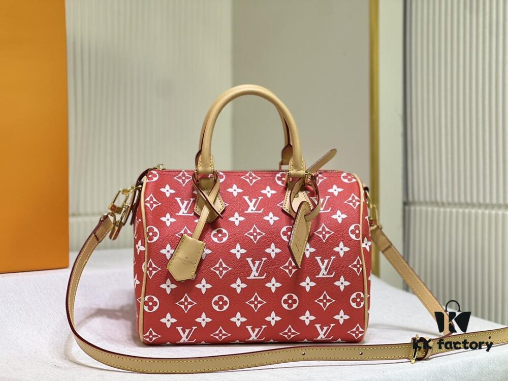 69306a426e68136f4d9a4ee0 New LV 2024 Spring/Summer Non-Dong Design Speedy Safety Lock, Polished Heavy Carving Hardware, Luggage Tag, Key Fob with Dove Engraving, Italian Imported Color-Changing Yellow Leather Trim Adjustable Shoulder Strap Lock
