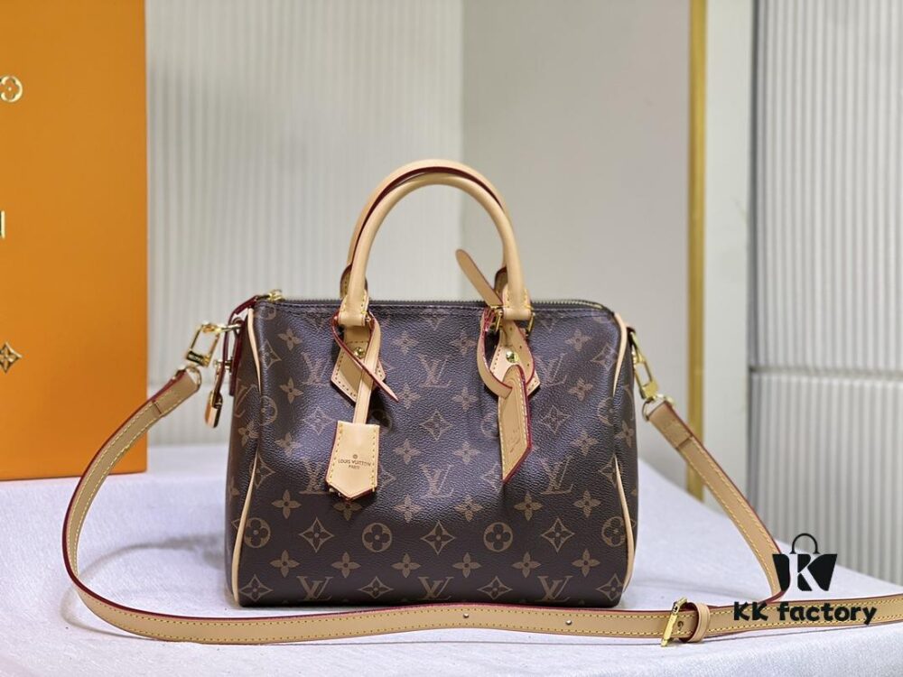 69306a446e68136f4d9a4ee8 New LV 2024 Spring/Summer Non-Dong Design Speedy Safety Lock, Polished Heavy Carving Hardware, Luggage Tag, Key Fob with Dove Engraving, Italian Imported Color-Changing Yellow Leather Trim Adjustable Shoulder Strap Lock