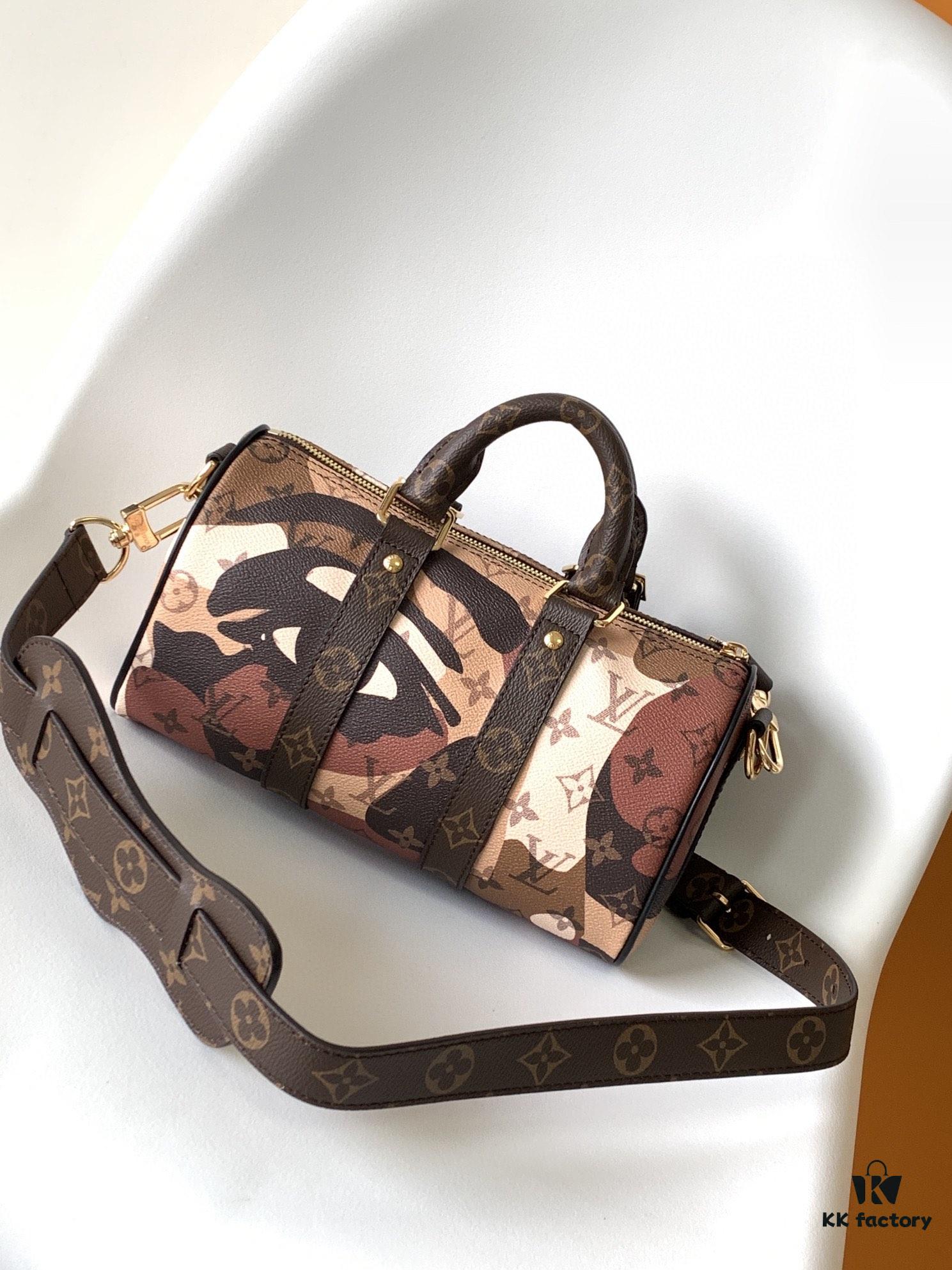 69306a596e68136f4d9a4f10 Keepall Bandoulière 25 Bag from LV Portrait Collection with M46678 Eyes and M46701 White Flowers, Exclusive Original Stock