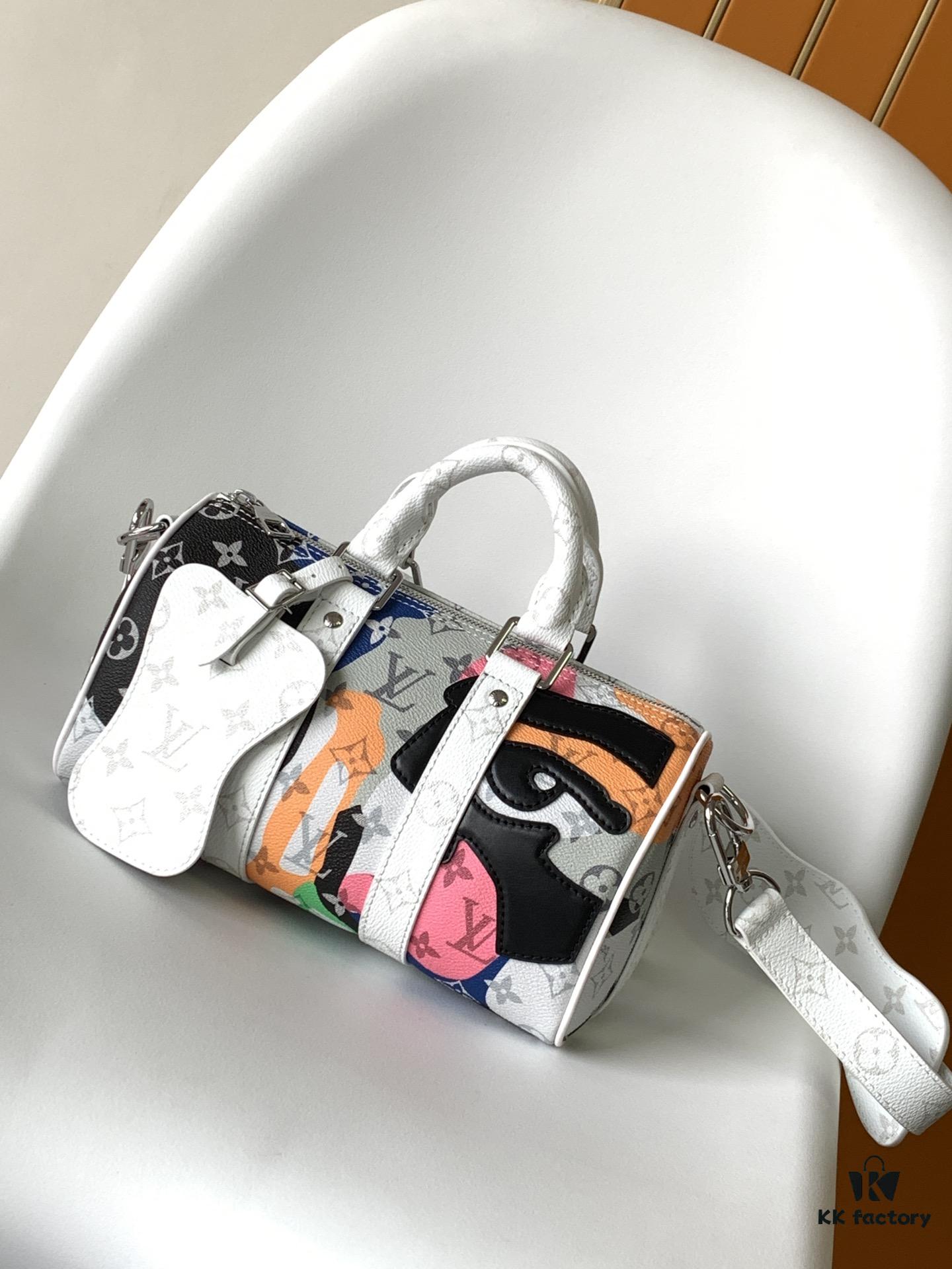 69306a5d6e68136f4d9a4f16 Keepall Bandoulière 25 Bag from LV Portrait Collection M46678 Eyes M46701 White Flowers Exclusive Original Order