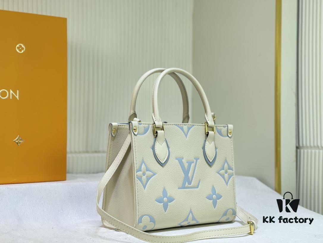 69306a6f6e68136f4d9a4f39 Upgraded Original M46833 White M45653 White Embossed M46569 This OnTheGo PM Bag Features Monogram Empreinte Leather with Subtle Tones Highlighting the LV Initials and Monogram Flowers Embossing Giving a Compact Square Silhouette a Delicate Sheen