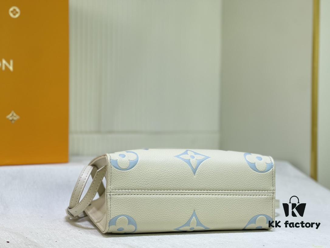 69306a726e68136f4d9a4f3f Upgraded Original M46833 White M45653 White Embossed M46569 This OnTheGo PM Bag Features Monogram Empreinte Leather with Subtle Tones Highlighting the LV Initials and Monogram Flowers Embossing Giving a Compact Square Silhouette a Delicate Sheen