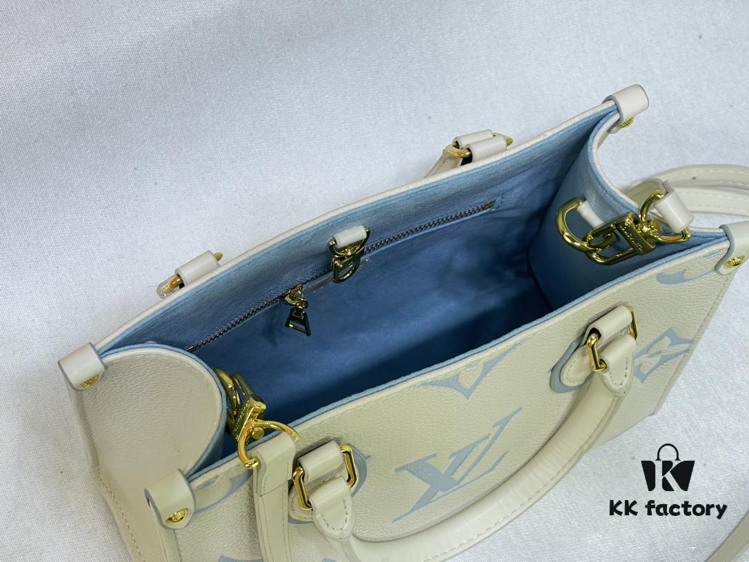 69306a736e68136f4d9a4f41 Upgraded Original M46833 White M45653 White Embossed M46569 This OnTheGo PM Bag Features Monogram Empreinte Leather with Subtle Tones Highlighting the LV Initials and Monogram Flowers Embossing Giving a Compact Square Silhouette a Delicate Sheen