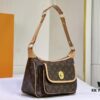 M40077 M90955 Vintage Louis Vuitton Tikal GM - Gold Studs (Small Gold Beans) Classic Coffee Pattern