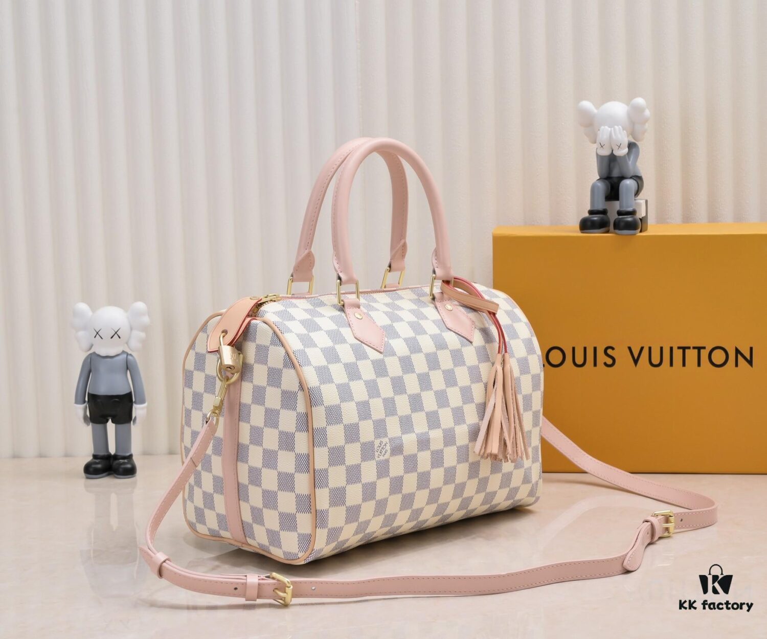 69306ce56e68136f4d9a53b2 Exclusive Real Shot - Upgraded Version‼️ Model 40391 White Checkered with Pink Leather Trim and Yellow Leather Fringe