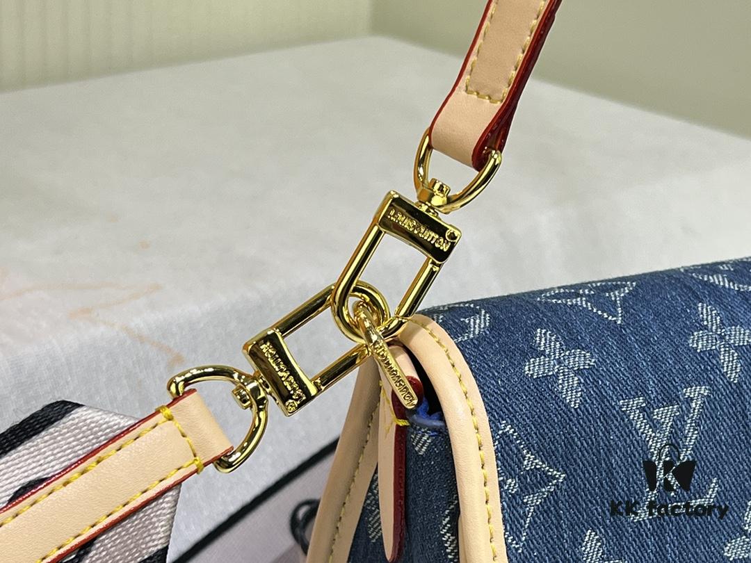 69306d176e68136f4d9a541b M46386 M45985 Denim Baguette Diane Handbag