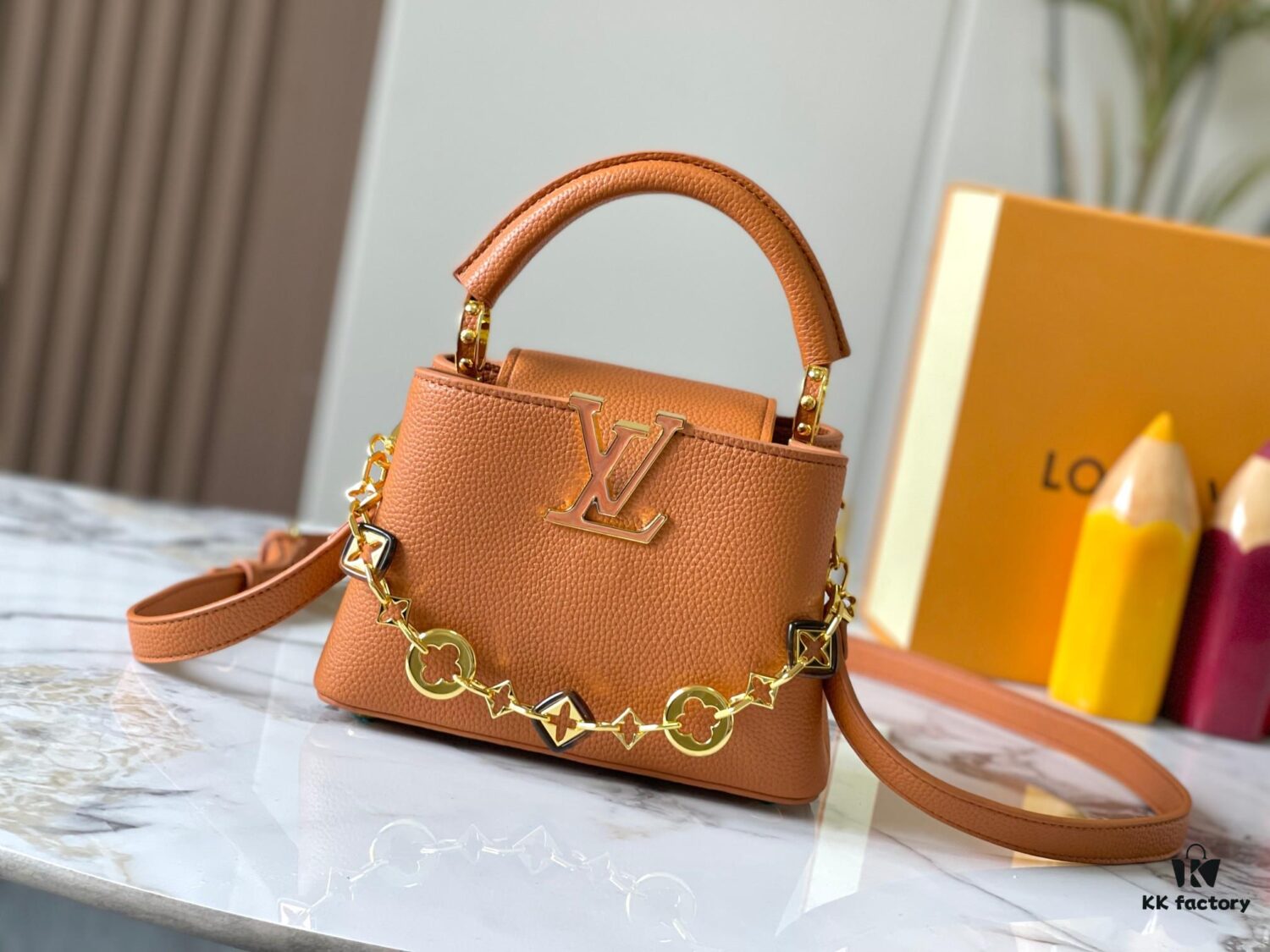 69306d276e68136f4d9a543a Guangzhou Stock Premium Original M14970 Brown Capucines Mini Bag