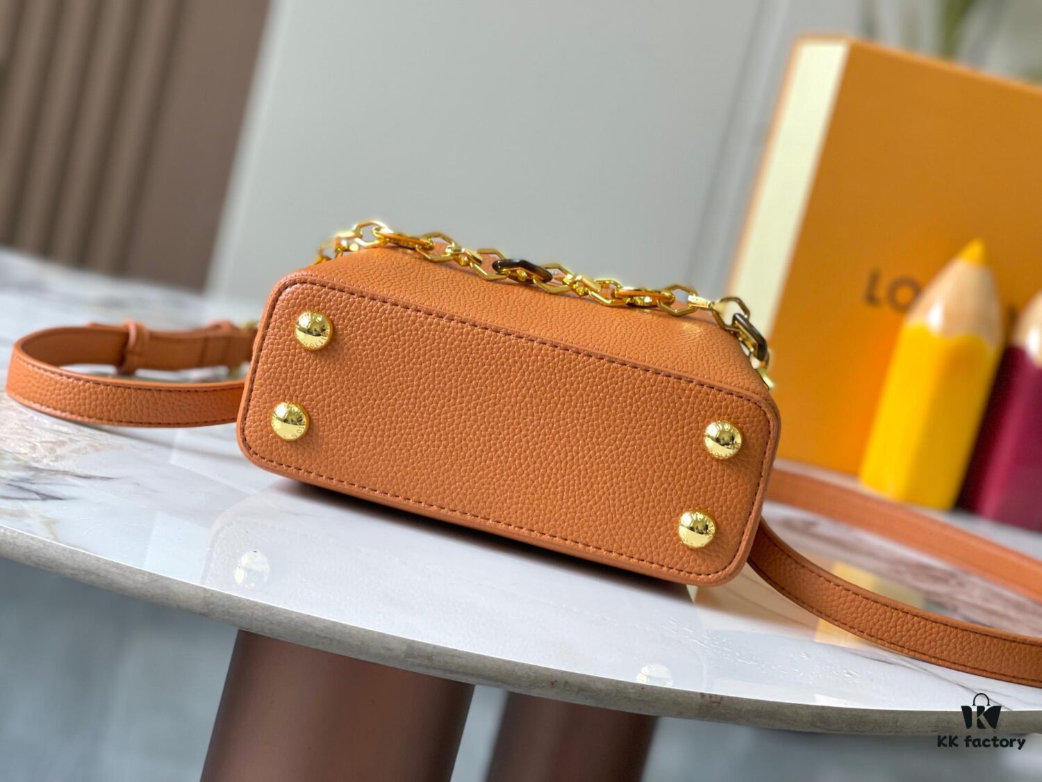 69306d296e68136f4d9a543e Guangzhou Stock Premium Original M14970 Brown Capucines Mini Bag