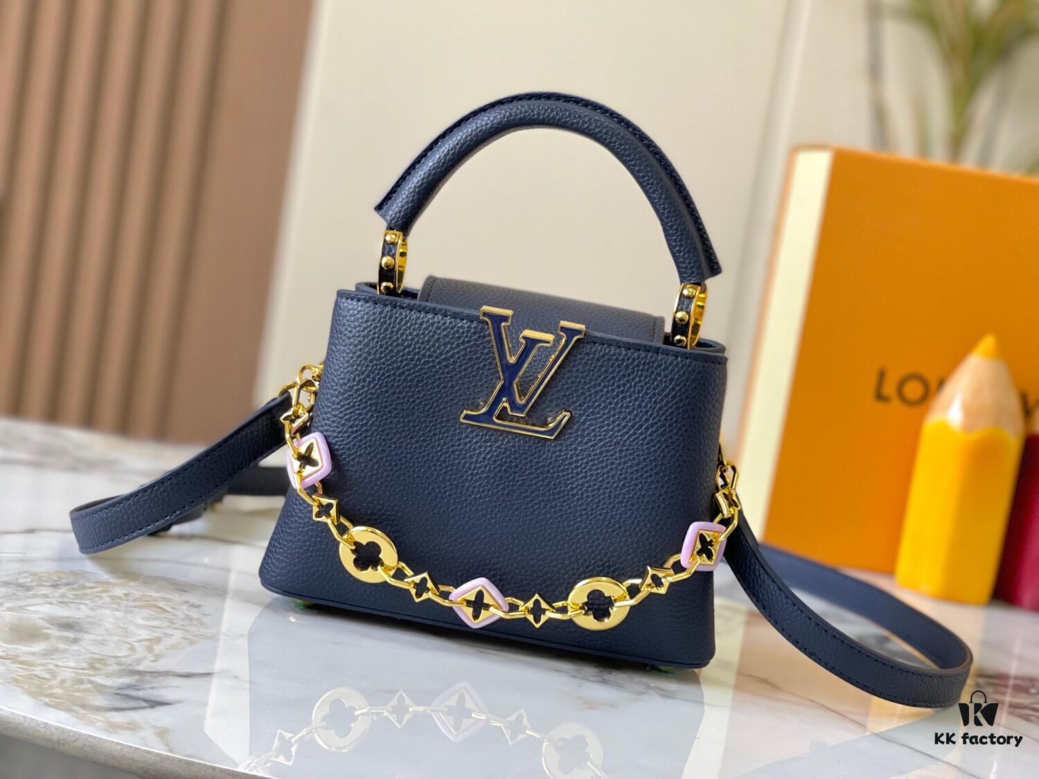 69306d2f6e68136f4d9a5448 Guangzhou Stock Premium Original M14970 Blue Capucines Mini Bag
