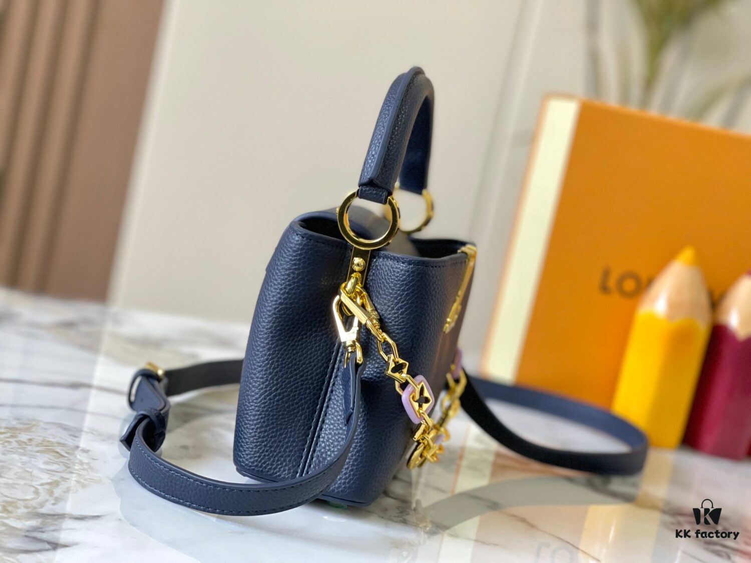 69306d2f6e68136f4d9a5449 Guangzhou Stock Premium Original M14970 Blue Capucines Mini Bag
