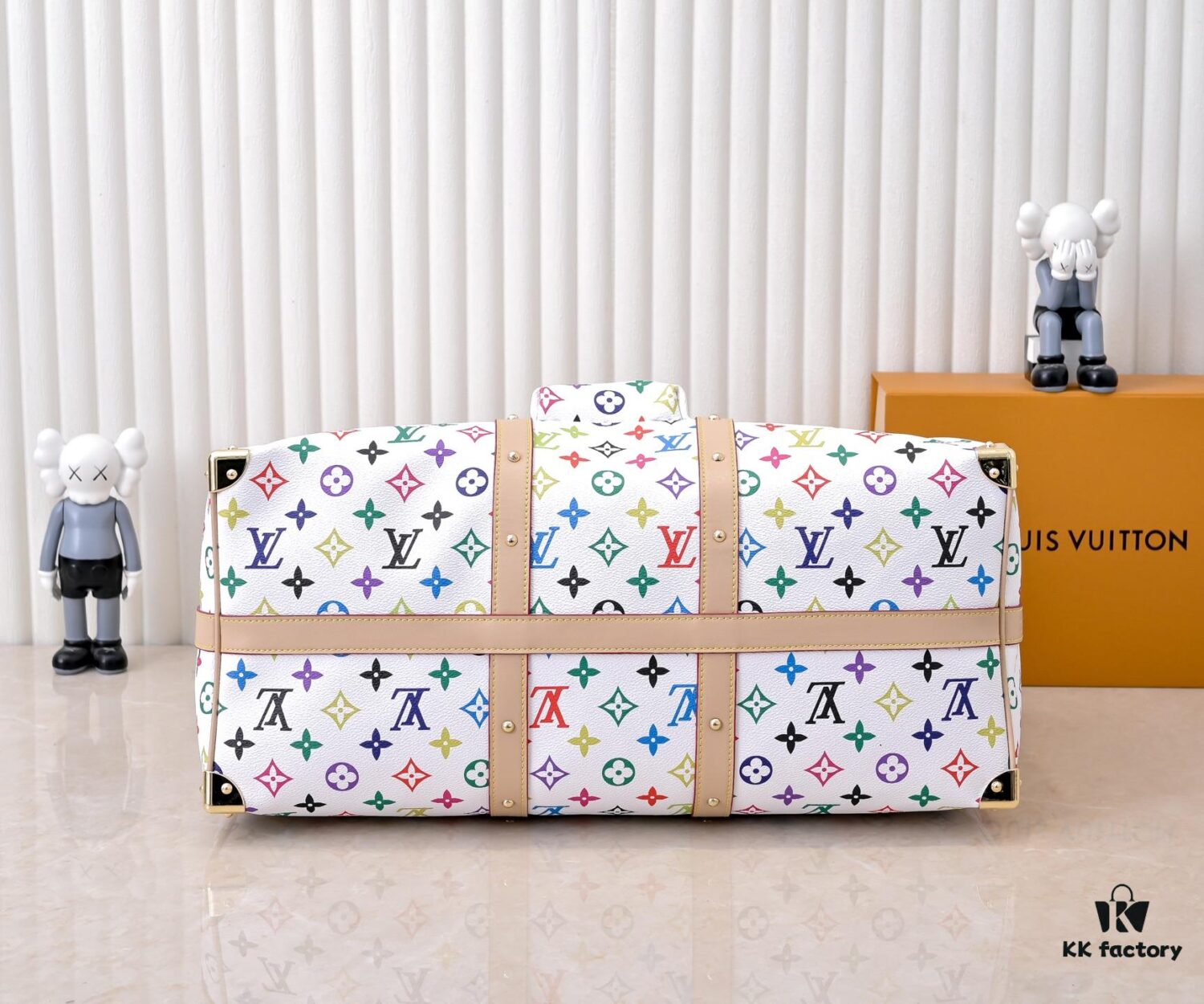 69306d516e68136f4d9a5478 M13742 White Color Black Color Travel Bag Current Season LV x TM KEEPALL BANDOULIÈRE 45 Travel Bag