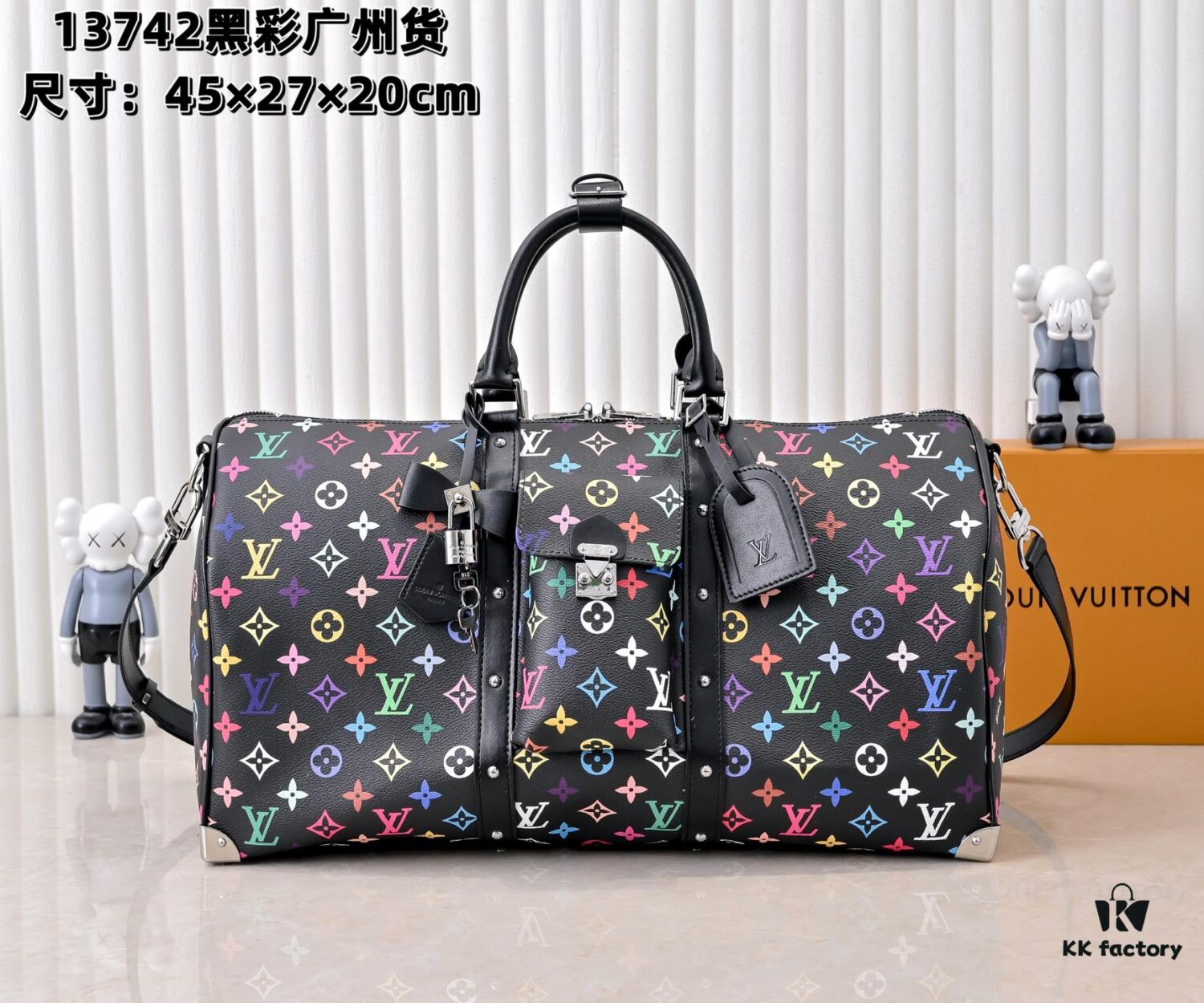 69306d566e68136f4d9a547f New Arrival M13742 White Color Black Color Travel Bag LV x TM KEEPALL BANDOULIÈRE 45