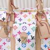 69306d566e68136f4d9a5481 M13742 White Color Black Color Travel Bag Current Season LV x TM KEEPALL BANDOULIÈRE 45 Travel Bag
