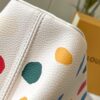 69306d636e68136f4d9a5499 Upgraded M21663 This LV x YK Capucines Small Handbag is from the Louis Vuitton x Yayoi Kusama collaboration collection. The renowned Japanese artist, captivated by polka dots since childhood and viewing them as a symbol of infinity, vividly expresses this motif through 3D hand-painted polka dot prints on supple Taurillon leather.
