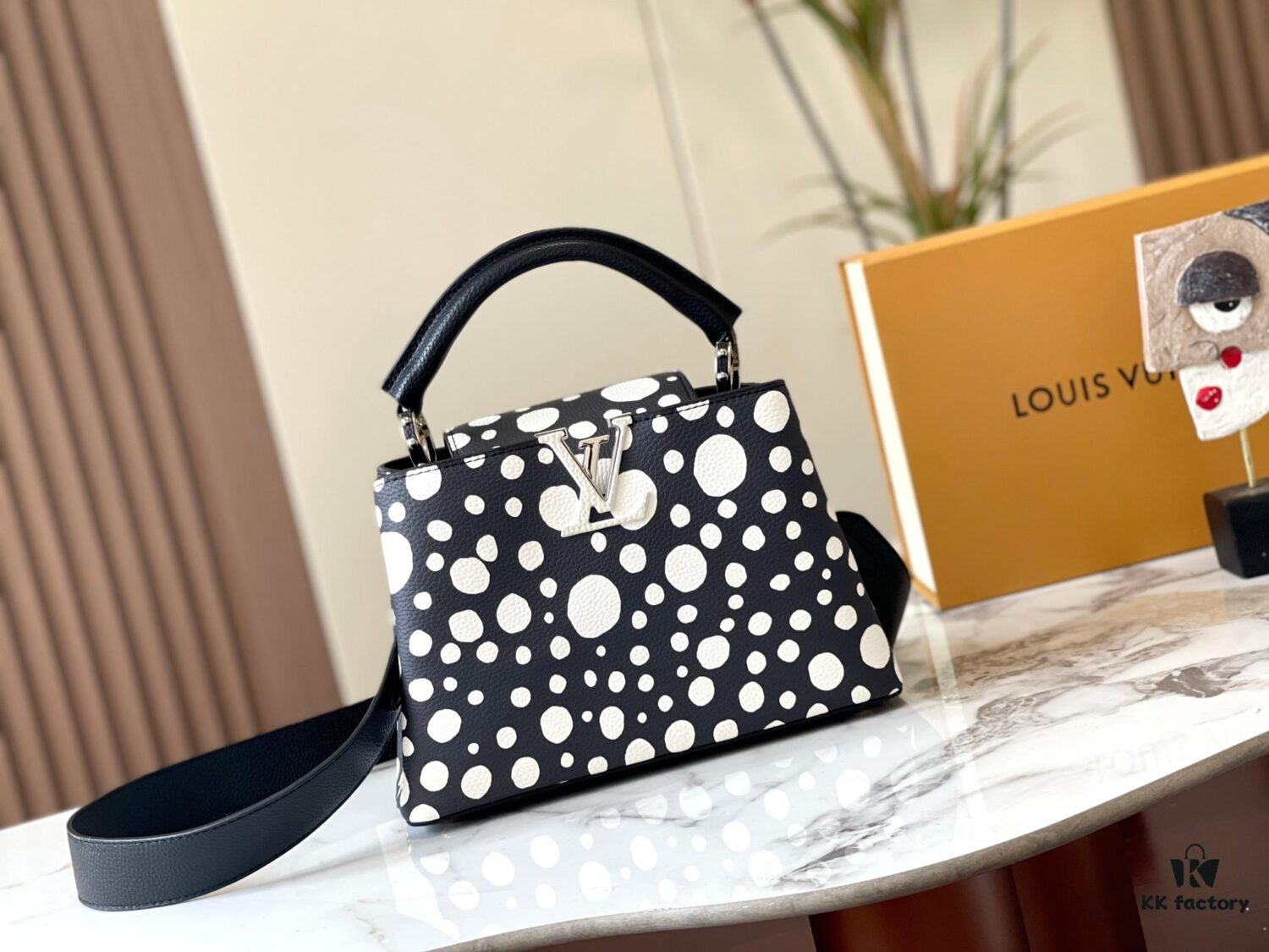 69306d7a6e68136f4d9a54bd Upgraded Version M21663 This LV x YK Capucines Small Handbag from the Louis Vuitton x Yayoi Kusama Collaboration Collection