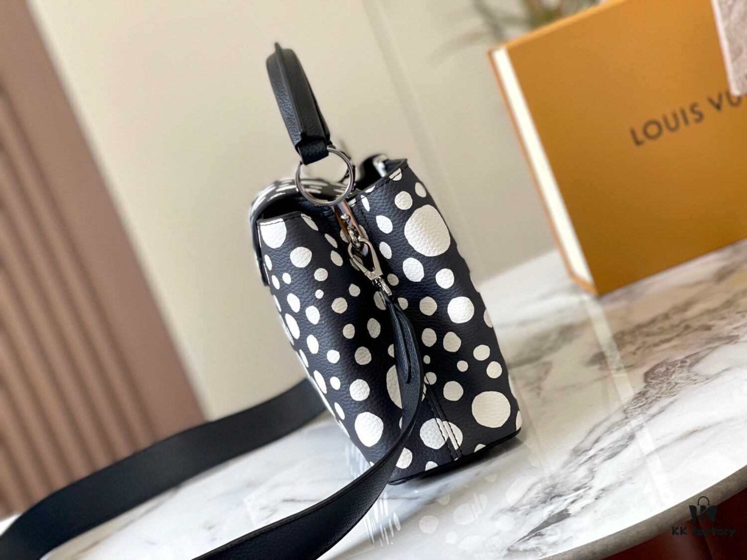 69306d7b6e68136f4d9a54bf Upgraded Version M21663 This LV x YK Capucines Small Handbag from the Louis Vuitton x Yayoi Kusama Collaboration Collection