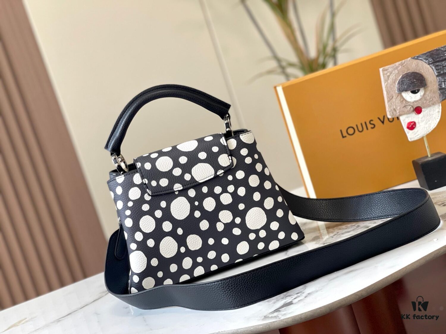 69306d7b6e68136f4d9a54c0 Upgraded Version M21663 This LV x YK Capucines Small Handbag from the Louis Vuitton x Yayoi Kusama Collaboration Collection