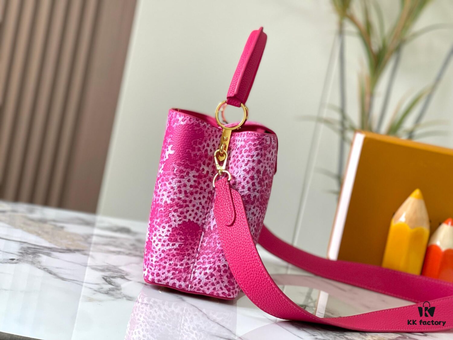 69306d8a6e68136f4d9a54d9 LV x YK Capucines Medium Bag in Upgraded M21728 Infinity Net Design