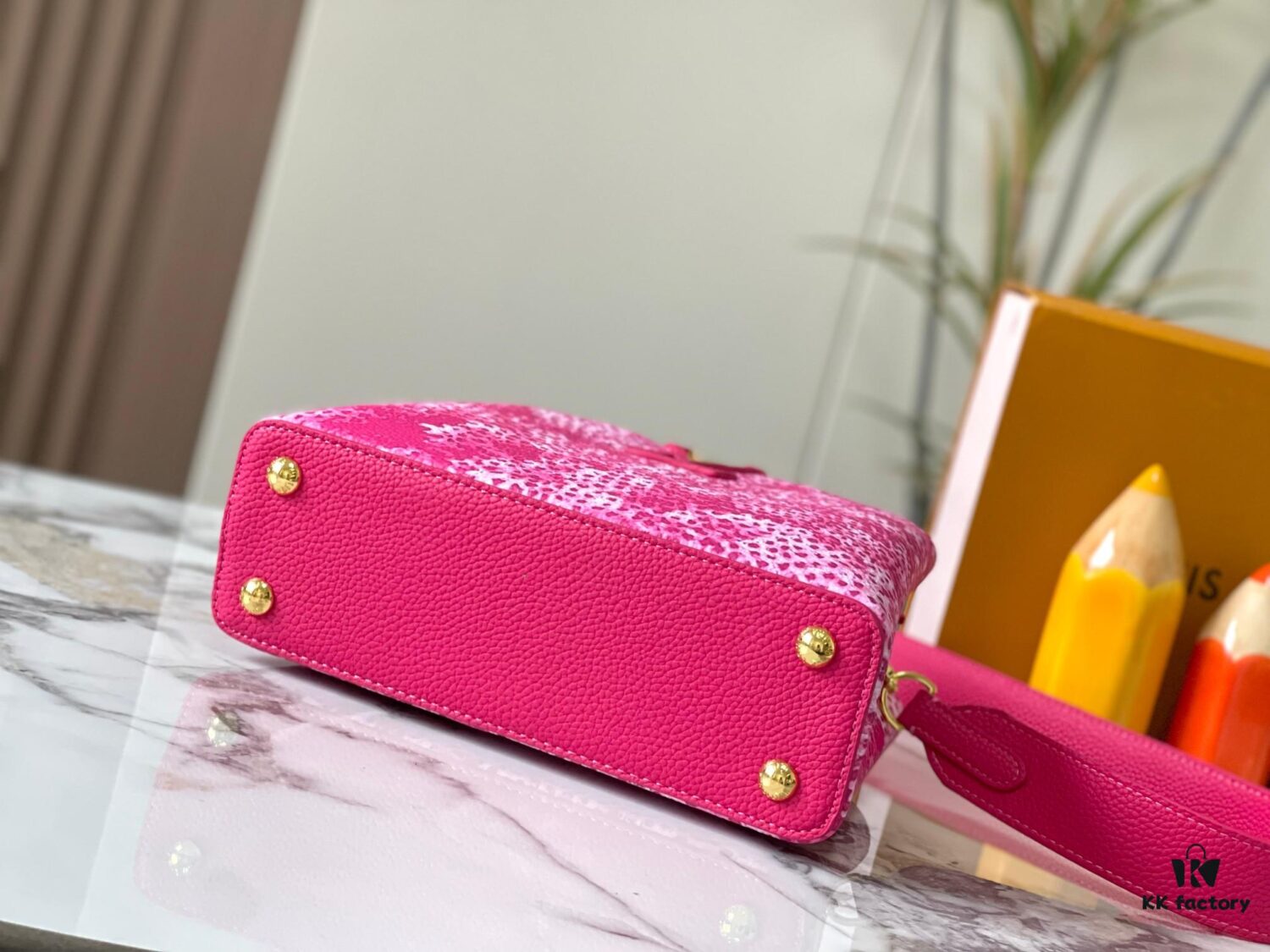 69306d8f6e68136f4d9a54e1 Upgraded M21727 Louis Vuitton x Yayoi Kusama Capucines BB Bag