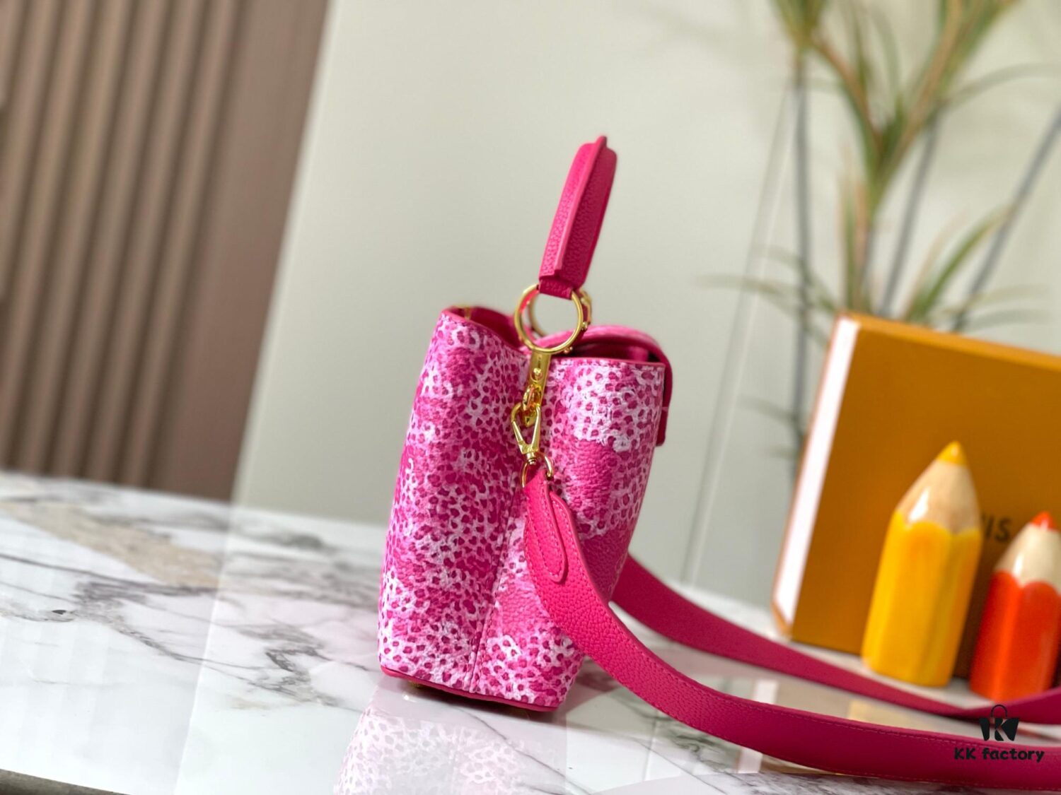 69306d8f6e68136f4d9a54e2 Upgraded M21727 Louis Vuitton x Yayoi Kusama Capucines BB Bag