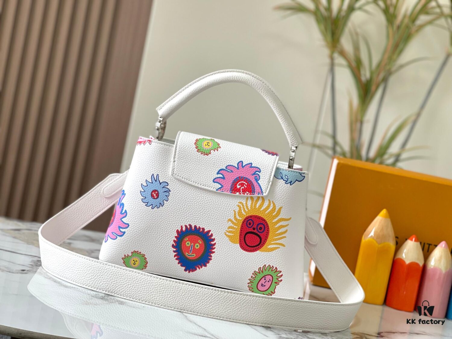 69306d956e68136f4d9a54ec Upgraded M21726 Louis Vuitton x Yayoi Kusama New Collaboration Series Capucines MM Handbag