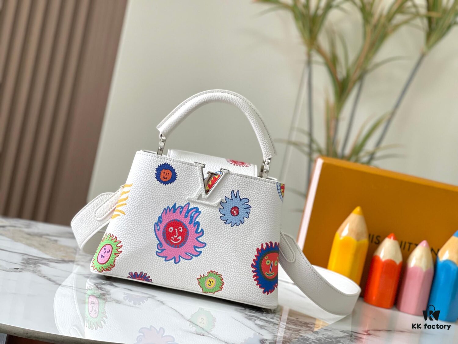 69306d9b6e68136f4d9a54f6 Upgraded M21725 Louis Vuitton x Yayoi Kusama New Collaboration Series LV x YK Capucines PM Handbag